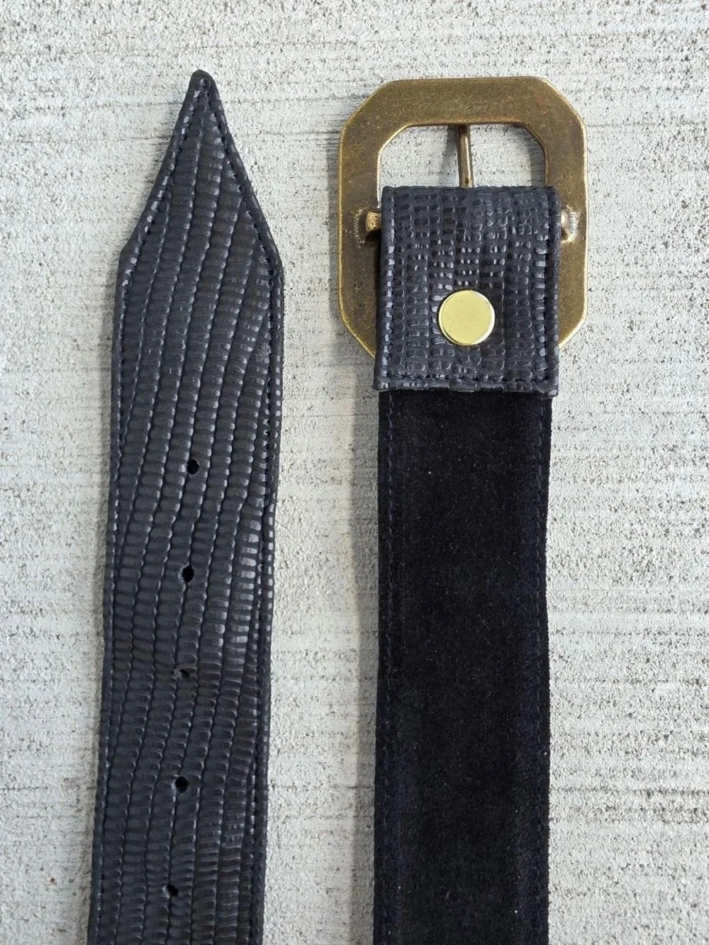 JJ Winters Kylie Belt Black Italian Leather Belt Buckle Made in USA Size M 40”